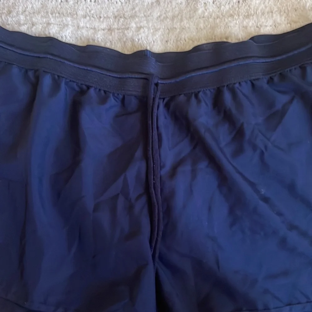Nike Dri Fit Running Athletic Women medium Navy Green Inner Liner Pull On Short - Picture 3 of 11